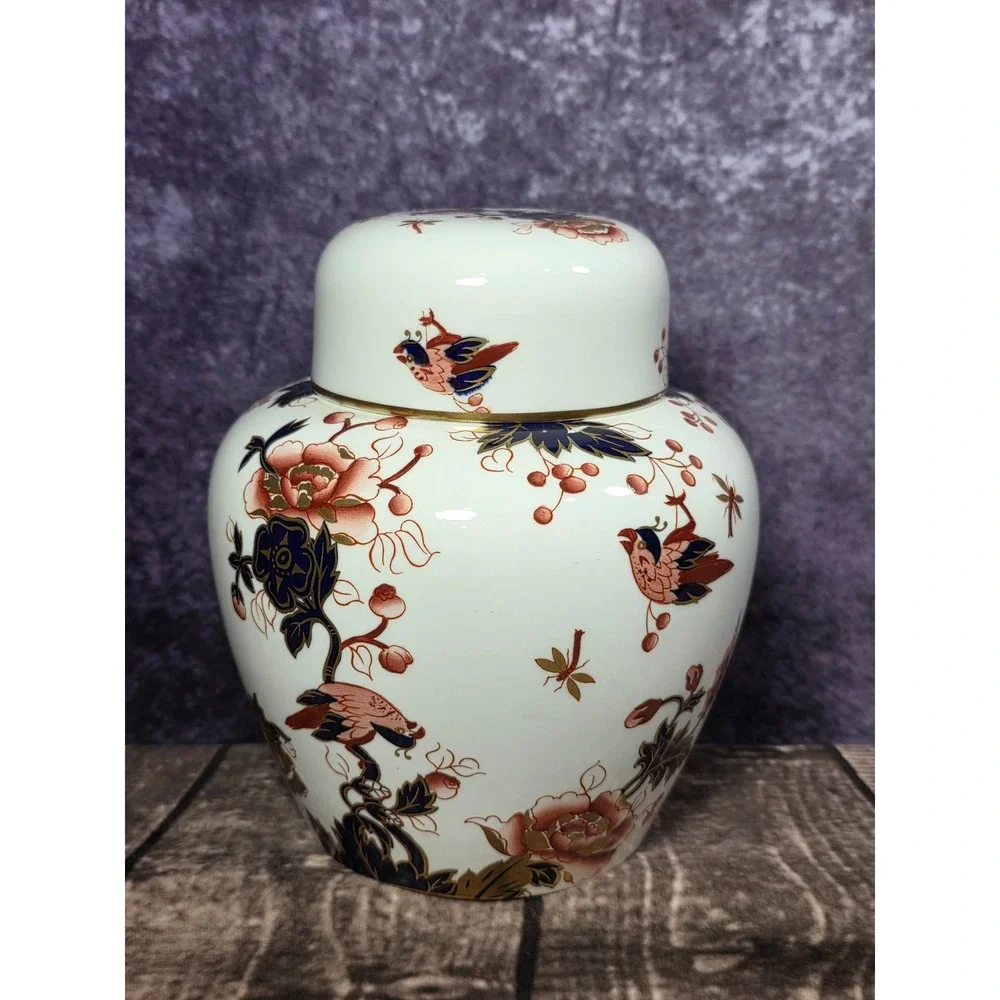 Coalport Hong Kong Bone China Ginger Jar with Lid‎ Made in England Chinoiserie